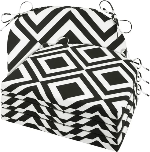 Vista 9 de Cozyide Cojines para sillas de exterior, cojines de asiento de patio impermeables con correas ajustables, cojines cuadrados para sillas de patio