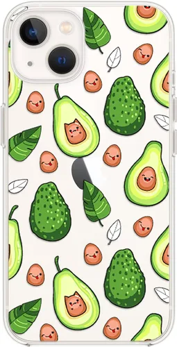 Vista 5 de Blingy's Funda para iPhone 14, divertido estilo calabaza con patrón de hojas de otoño, lindo diseño de otoño, funda protectora transparente de TPU