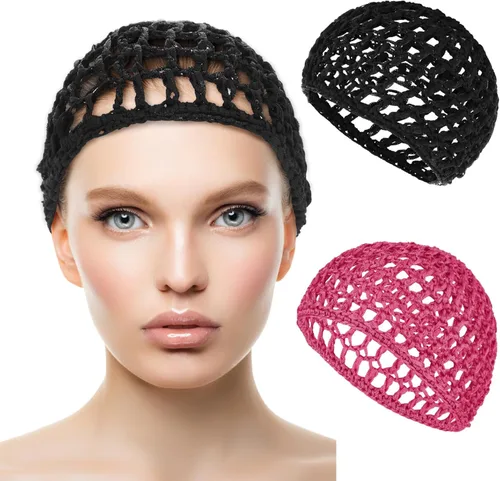 Vista 11 de WLLHYF Gorros de Peluca para Cabello Grueso y Largo, Gorros Ajustables de Red Malla Trenzada para Tejer, Hacer Crochet, Coser, Tejido de Red
