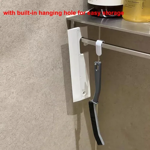 Vista 6 de Paquete de 3 cepillos de limpieza de huecos, cepillo de limpieza de hendiduras, cepillo limpiador de lechada de azulejos, cepillo de cerdas duras