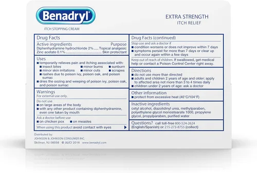 Vista 2 de Benadryl Crema antipicazón extra fuerte para la mayoría de las picaduras al aire libre analgésico tópico blanco