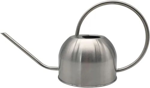 Vista 8 de Hamiledyi Regadera de acero inoxidable de 50 onzas con boquilla larga, regadera de metal para interiores y exteriores, para jardín, orquídea, Dorado