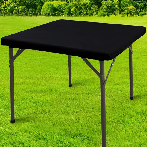 homing Mantel cuadrado ajustable de poliéster impermeable, protector de mesa lavable para picnic, campamento, al aire libre (negro, 34 x 34 pulgadas)