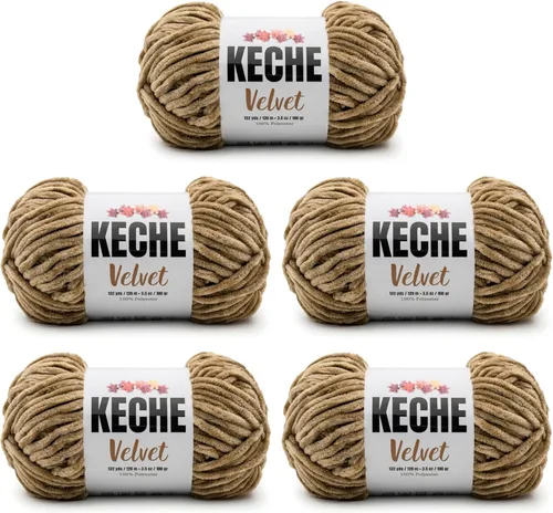Vista 36 de Keche Hilo de terciopelo para ganchillo, manta de felpilla suave, voluminosa, hilo amigurumi, 3.53 oz (132 yardas), color azul bebé