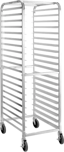 Vista 9 de HALLY SINKS & TABLES H Estante para panecillos de 10 niveles con ruedas, estante comercial de aluminio para panadería completa y media hoja, cocina