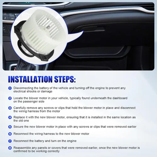 Vista 7 de Motor de ventilador de HVAC con ventilador Compatible con Chevy Trailblazer GMC Envoy 2002 2003 2004 2005 2006 2007 2008 Reemplaza al motor