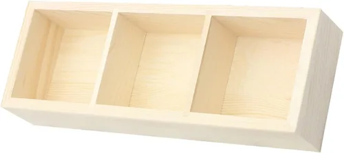 Tea Bag Storage Organizer Wooden 3 Compartment Box for Coffee Bars
