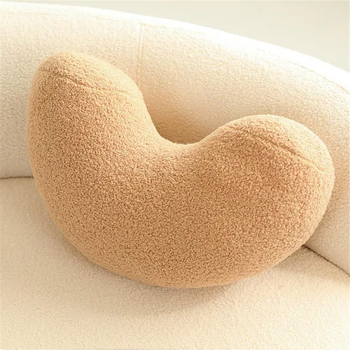 Vista 2 de Almohada de suelo irregular con diseño de flores, cojín decorativo para sofá, almohada de lectura para automóvil (café con leche, 19.6 pulgadas)