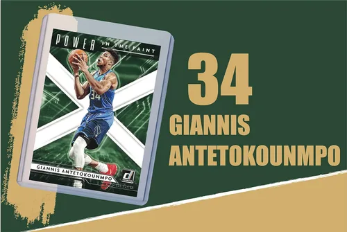 Vista 4 de Giannis Antetokounmpo - Tarjetas de baloncesto surtidas (5) paquete de regalo, tarjetas coleccionables de Milwaukee Bucks