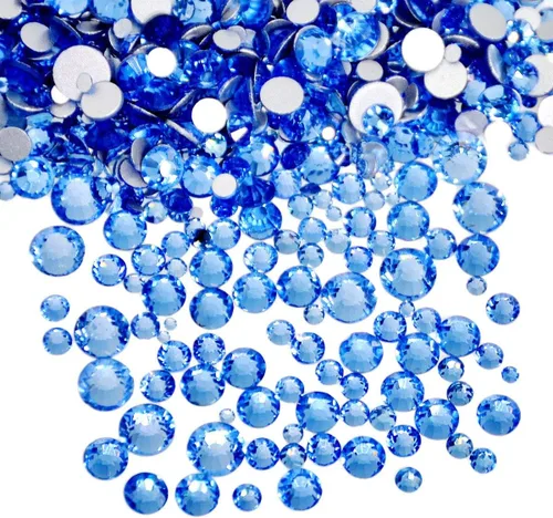 Vista 29 de AD Beads - 1440 piezas de cristales de imitación de calidad con pegamento de tamaños mixtos, parte posterior plana, redonda, gemas de cristal