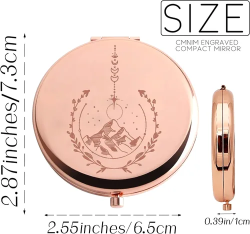 Vista 5 de CMNIM Fantasy Book Gift Mirror Book Lover Merchandise Jewelry Book Series Espejo de maquillaje compacto para Book Nerd