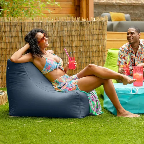 Vista 6 de Jaxx Ponce - Puf para exteriores, resistente a la intemperie, para patio y piscina, color azul marino
