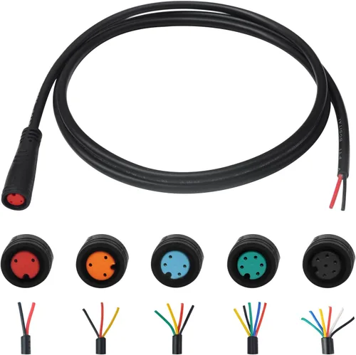 Cable de extensión Ebike 2pin/3pin/4pin/5pin/6pin macho/hembra línea con enchufe impermeable solo conector para bricolaje bicicleta eléctrica