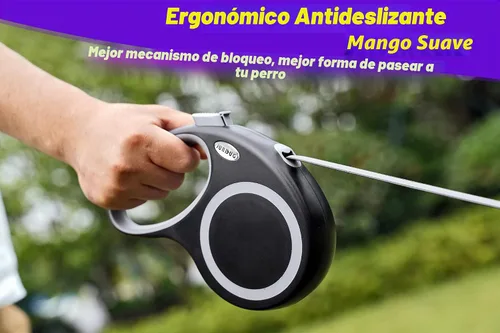 Vista 6 de Correa retráctil para perro, correa de perro de 26 pies para perros pequeños a grandes de hasta 110 libras, diseño resistente con mango