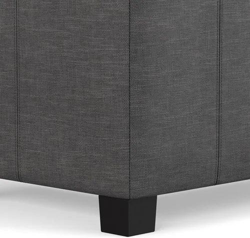 Vista 10 de SIMPLIHOME Dover - Reposapiés con almacenamiento rectangular contemporáneo de 36 pulgadas de ancho en aspecto de lino gris pizarra, tapizado