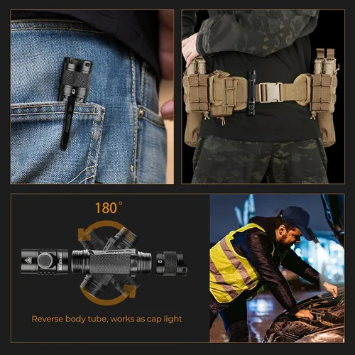 Vista 6 de Sofirn - Linterna SC31T recargable, 2000 lúmenes, tamaño bolsillo, potente SST40, 6500K, LED, para EDC, campamento, senderismo, pesca y pasear