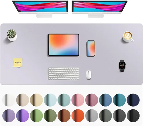 Vista 35 de Aothia - Protector de escritorio de cuero sintético grande, base antideslizante para mouse y superficie para escribir, impermeable, fácil de Agua