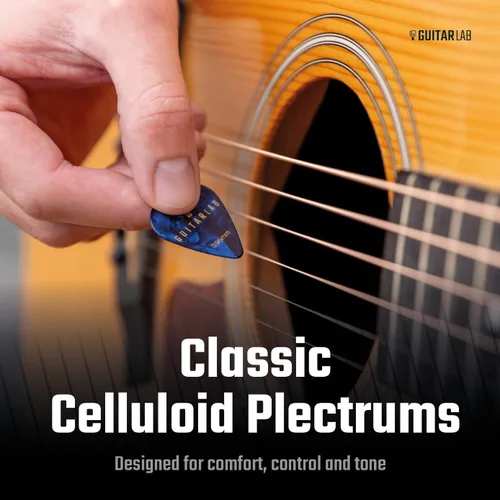 Vista 8 de Guitar Lab Portapúas de guitarra con respaldo adhesivo – Con 10 púas de celuloide GRATIS (0.46mm, 0.71mm, 0.96mm), regalo para calcetines - Regalos