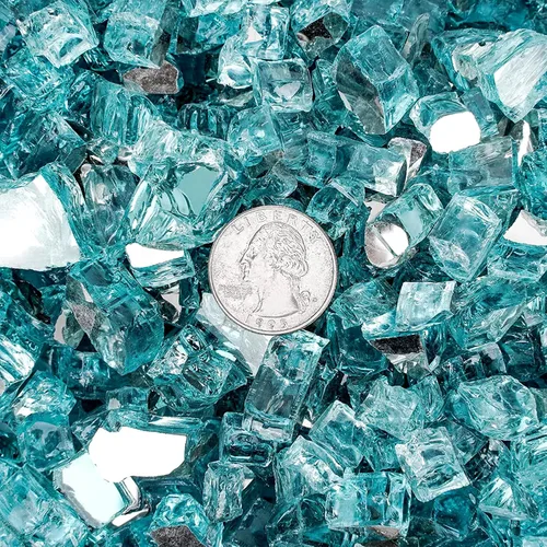 Vista 5 de Onlyfire Vidrio ignífugo de 10 libras para fogata de propano y chimenea de gas, rocas de vidrio reflectantes de 1/2 pulgada para mesa de hoguera