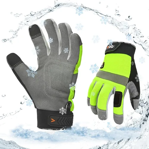 Vista 8 de Vgo... 1Pair 5℃/41°F Winter Work Gloves Men, Cold Weather Waterproof Safety Work Gloves,Cold Storage or Freezer Glove