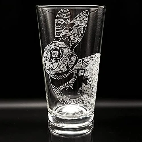 SPIRIT ANIMAL RABBIT BUNNY Engraved Pint Glass Great Animal Gift Idea!