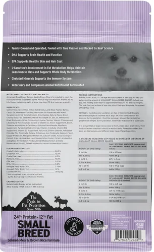 Vista 2 de Annamaet Original - Alimento seco para perros con fórmula de salmón de raza pequeña, (arroz con salmón y arroz integral), bolsa de 4 libras
