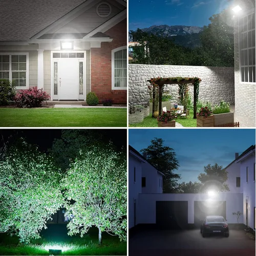 Vista 7 de 1 Pack 100W LED Flood Light Outdoor, 10000LM Super Bright Security Light IP66 Waterproof Flood Lights Outdoor, 6000K Daylight White Floodlights for