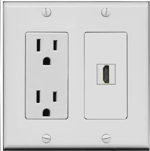 Vista 20 de RiteAV Placa de pared HDMI personalizada 1 puerto - salida [Blanco/Blanco]