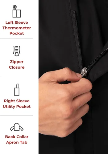 Vista 4 de Chef Works Springfield - Abrigo de chef para hombre
