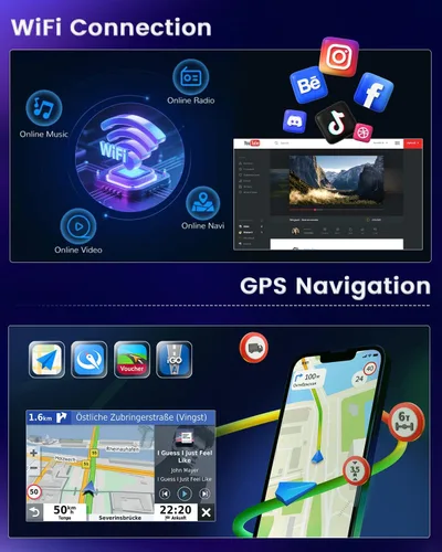 Vista 9 de Hikity Para Honda CRV 2007 2008 2009 2010 2011 Android estéreo de coche con Apple Carplay Android Auto, 2GB+64GB 9 pulgadas pantalla táctil Radio