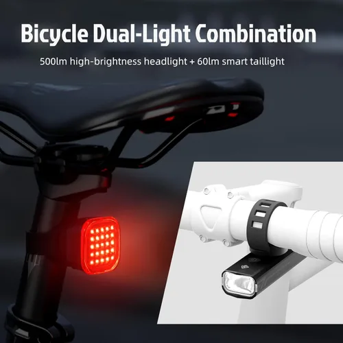 Vista 3 de Bike Light Bike Headlight and Tail Light Rechargeable Battery Set Compatible with Garmin/GoPro Aluminium Alloy IPX6 Waterproof,Bicycle Light Fits
