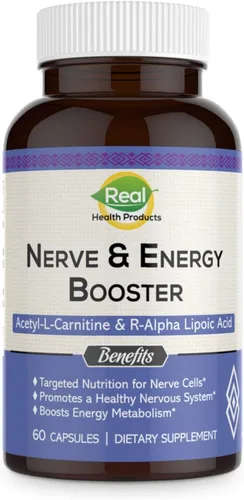 Suplemento ALA - Ácido R-alfa lipoico 300 mg y acetil L-carnitina 1000 mg - Potenciador de nervios y energía para nervios, función cardiovascular,