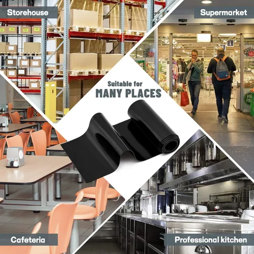 Vista 6 de Kit de cortina de puerta con tiras de plástico Juexica 36 x 80 pulgadas, cortinas de refrigerador de paso de 0.08'' de grosor, cortina de puerta