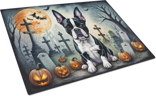 Vista 46 de Caroline's Treasures DAC2001LCB Affenpinscher - Tabla de cortar de vidrio de Halloween espeluznante, grande, decorativa, de vidrio templado, tabla