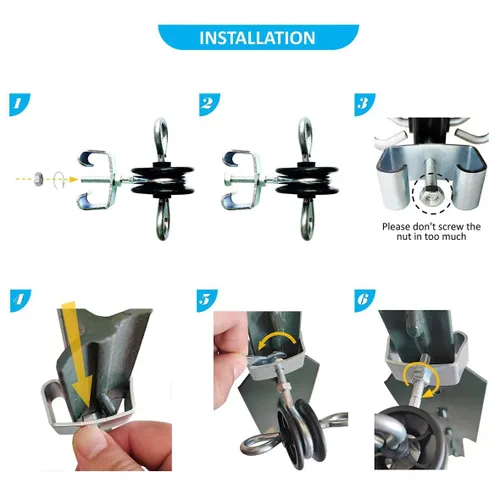 Vista 7 de Q'mark Anclajes de manija de puerta de poste en T eléctrico de granja con doble gancho en T, 2 anillas, aisladores de poste en T (3), negro