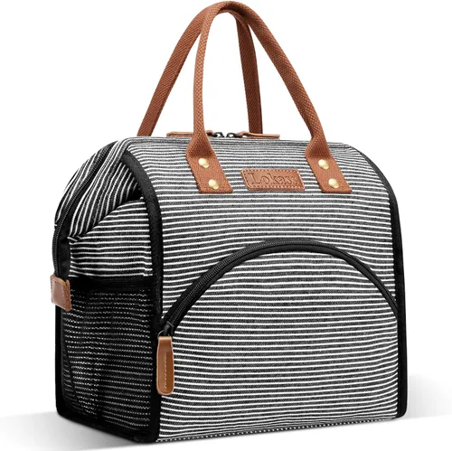 Vista 13 de LOKASS - Lonchera aislada para mujeres - Bolsa de almuerzo reutilizable de 10 L para mujeres - Bolsa térmica tipo hielera a prueba de fugas