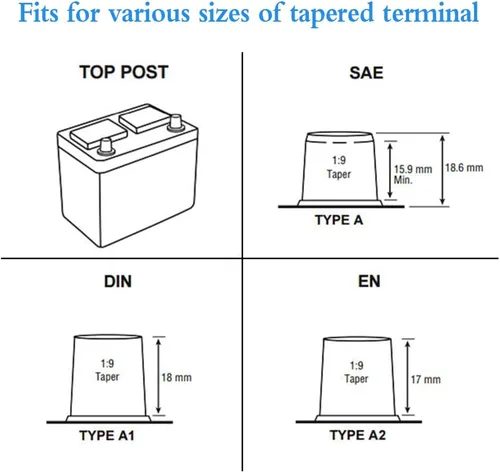 Vista 8 de Vgate Conector de Terminal de Batería de Ácido de Plomo de 8 Vías, Extremos de Terminal de Poste AGM, Calibre 8AWG hasta 4/0(XL) AWG, Positivo