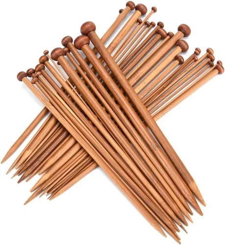 Knitting Needles Set,36PCS Single Pointed Carbonized Knitting Needles, Sizes from 2.0mm-10.0mm, 25cmLength Knitting Tools for Handmade DIY Wool