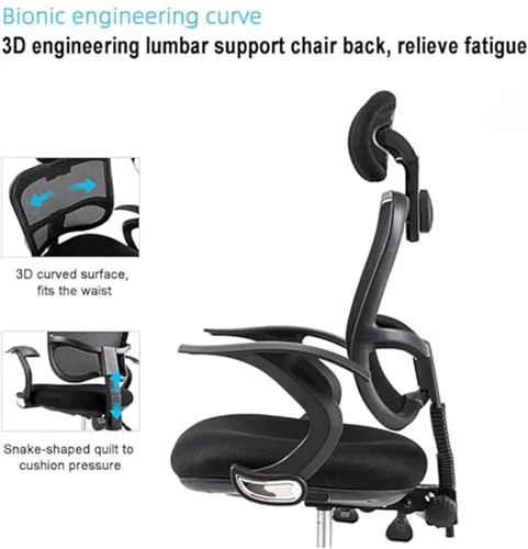 Vista 6 de High Back Office Desk Chair Executive Swivel Computer Chair Adjustable Height Ergonomic Gaming Chair with Lumbar Support and Breathable Mesh for