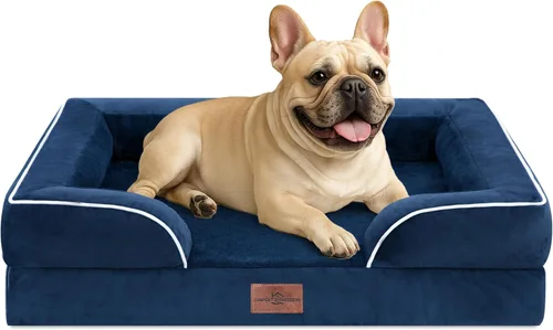Vista 259 de Comfort Expression Cama ortopédica para perros extra grandes de 45 x 35 pulgadas, cama para mascotas XL de espuma tipo caja de huevos impermeable