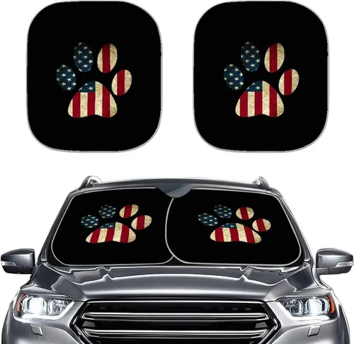 Vista 31 de Howilath 1776-2026 250Th Anniversary Car Sunshades for Windshield 2-Piece Sun Visor Protector Covers Heat Shield Reflector Sunblock Universal Fit