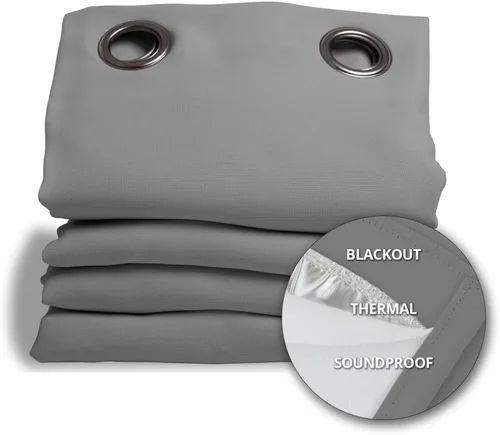 Vista 20 de Moondream DecibelControl™ Cortina insonorizada 3 en 1, reducción de ruido, aislamiento térmico, 100 % opaca, tecnología patentada, fabricada