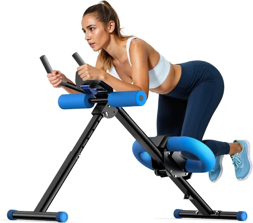 Máquina de abdominales, máquina de entrenamiento abdominal ajustable para entrenamiento de abdominales en casa, plegable, protección de rodilla,