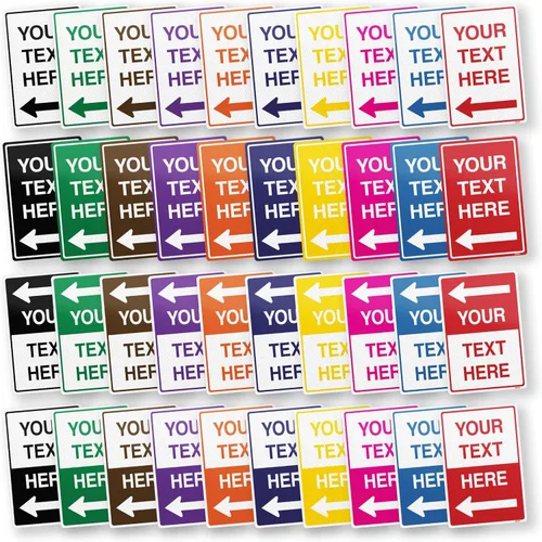 Vista 10 de Letrero de metal rectangular vertical personalizable (1/2 blanco), 10 x 14 pulgadas, lámina 3M. Aluminio libre de óxido 040, agujeros incluidos