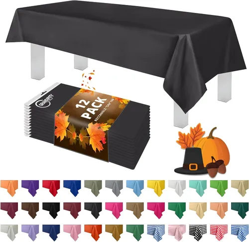 Vista 41 de Mantel de plástico de alta calidad - 54 in. x 108 pulgadas. Grandipity - Mantel rectangular (6 y 12 unidades), Agua (Aqua)