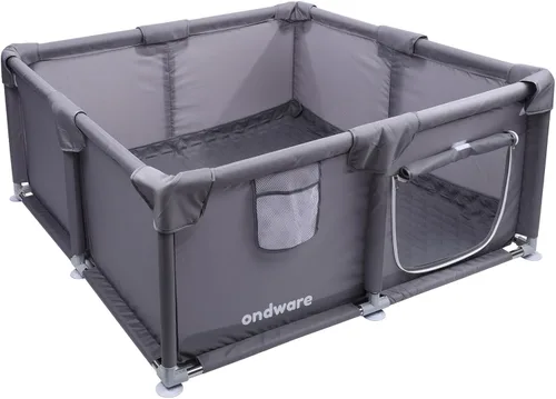 Vista 8 de Corralito para cachorros de 28 x 28 x 15 pulgadas con puerta, corral para mascotas pequeñas para interiores