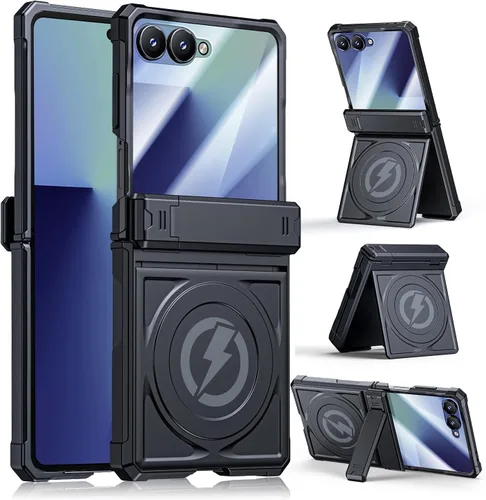 Vista 9 de Funda para Samsung Z Flip 4: [Protección completa de bisagra] Funda delgada para teléfono con protección de pantalla incorporada, protección