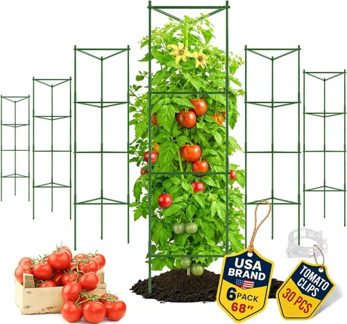 Vista 10 de Paquete de 3 jaulas de tomate de 68 pulgadas para jardín, enrejado grande