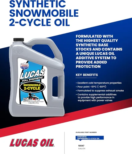 Vista 5 de Lucas Oil 10847 Aceite sintético para motos de nieve de 2 ciclos, 1 galón