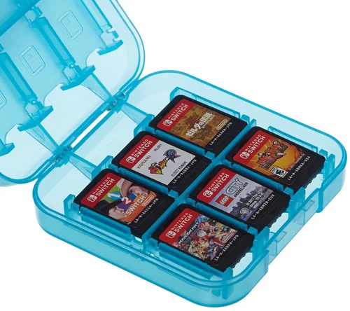 Tienda Basics Game Storage Case for 24 Nintendo Switch Games - 34 x 34 x 1 Inches Blue